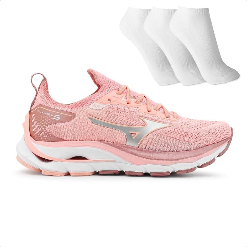 Tênis Mizuno Wave Mirai 5 Feminino + 3 Pares de Meias - Tênis